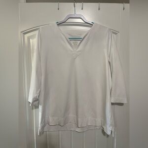 L.L. Bean white 3/4 sleeve knit top